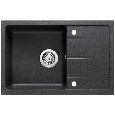 Zlewozmywak jednokomorowy z ociekaczem DEANTE Leda ZRD 2113 Grafitowy 44x67