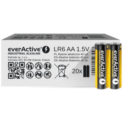 Baterie AA LR6 EVERACTIVE Industrial Alkaline (40 szt.)