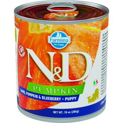 Karma dla psa FARMINA N&D Jagnięcina z dynią i borówką Puppy 285 g