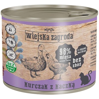 Karma dla kota WIEJSKA ZAGRODA Kurczak z kaczką 200 g