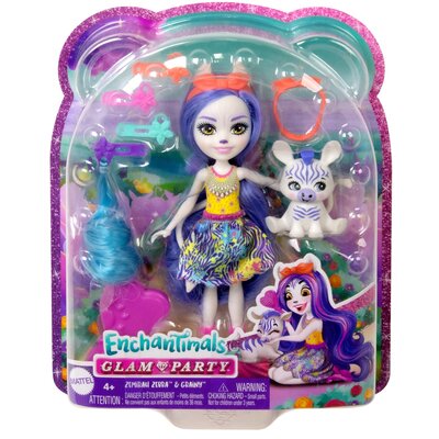 Lalka Enchantimals Glam Party Zebra HNV28