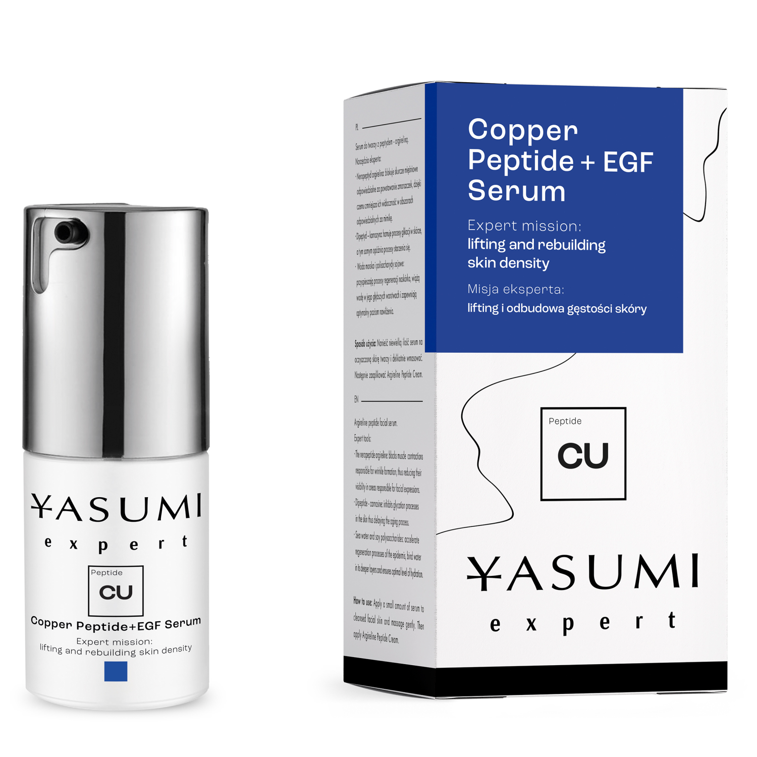 Yasumi Copper Peptide+EGF liftingujące serum z peptydem miedziowym i czynnikami wzrostu do twarzy, 15 ml