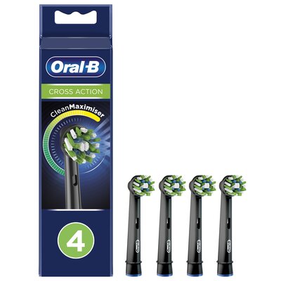 Końcówka szczoteczki ORAL-B CrossAction EB 50-4 Czarny (4 sztuki) (Czyszczenie płytki nazębnej)