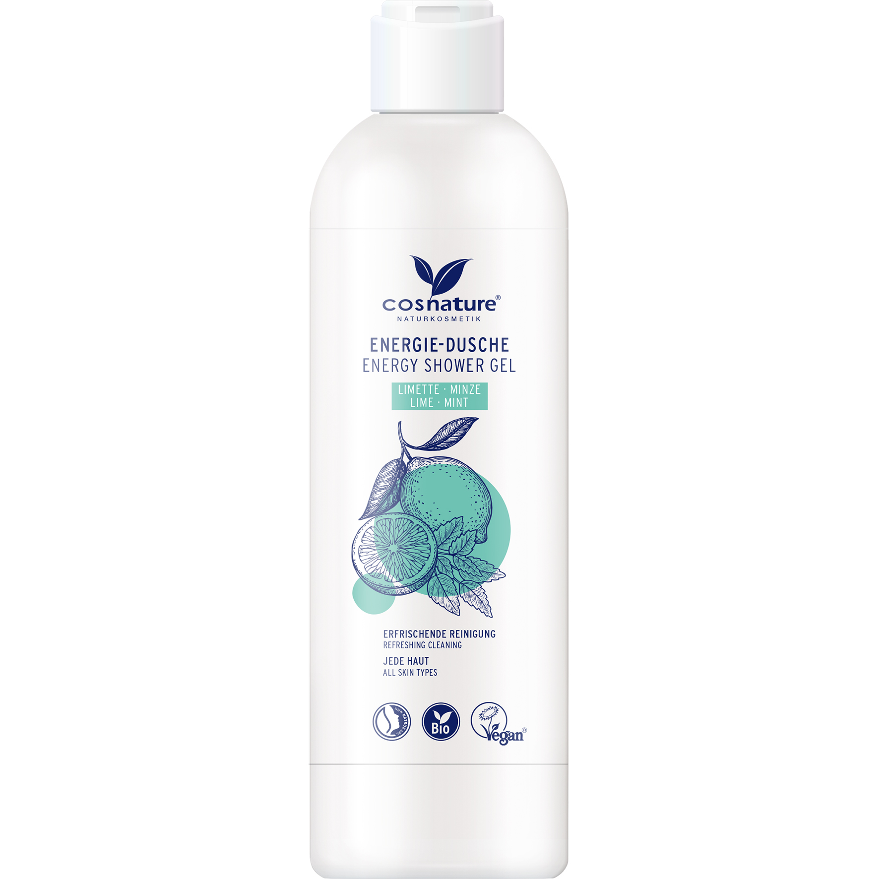 Cosnature naturalny energetyzujący żel do kąpieli z limonką i miętą, 250 ml 
