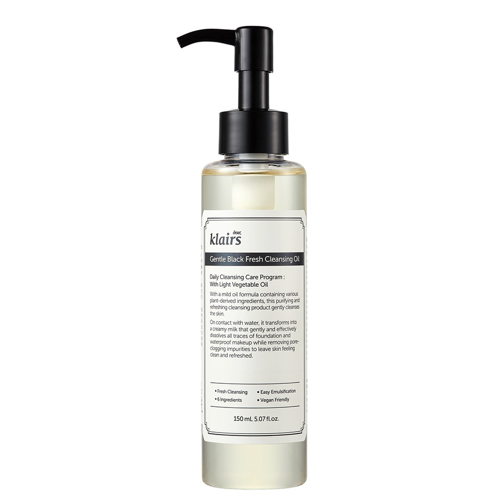 Dear Klairs Gentle Black Fresh Cleansing Oil olejek do demakijażu twarzy, 150 ml