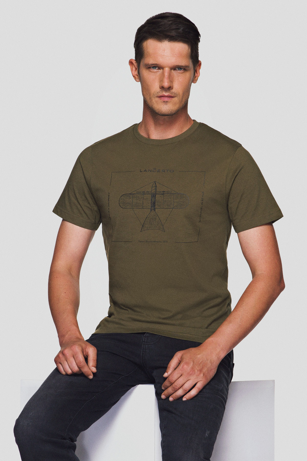 Lancerto Koszulka Khaki Bawełniana Rory