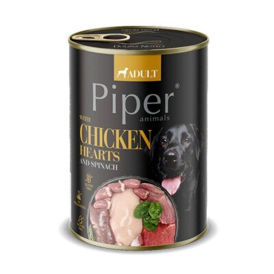 Karma dla psa PIPER Animals z sercami z kurczaka i szpinakiem 400 g