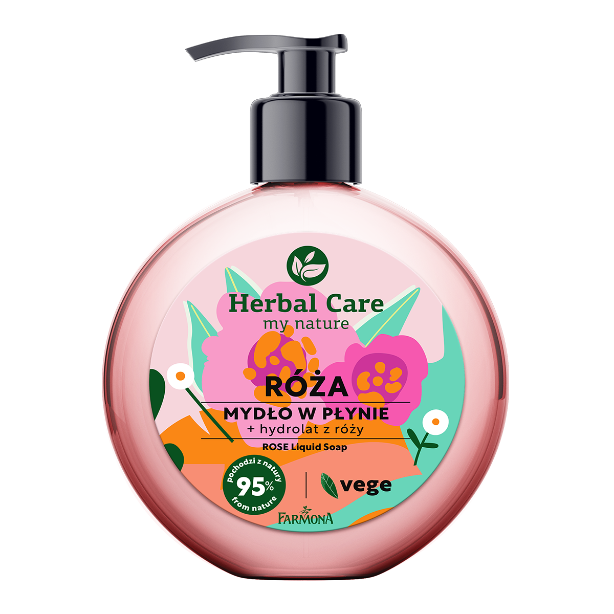 Herbal Care Róża mydło w płynie, 400 ml