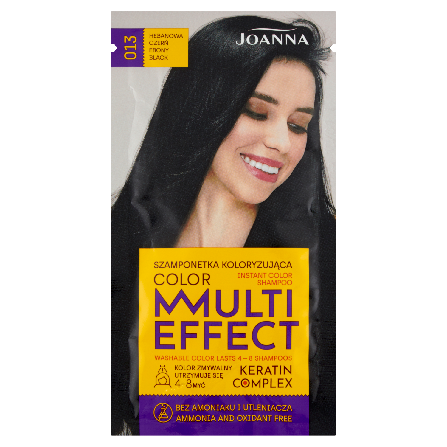 Joanna Multi Effect szamponetka koloryzująca 013 hebanowa czerń, 35 g