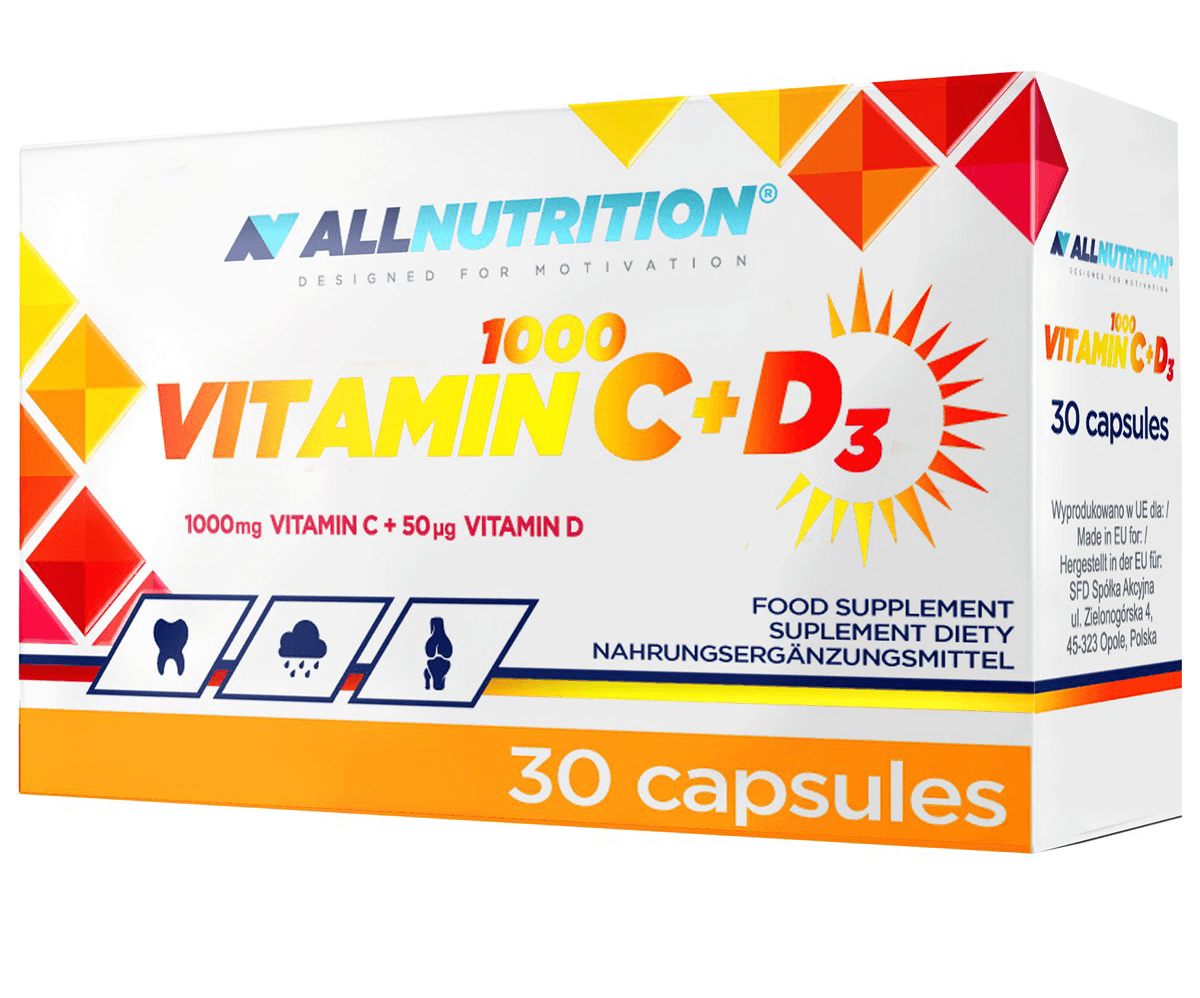 Allnutrition Vitamin C 1000 + D3, suplement diety, 30 kapsułek