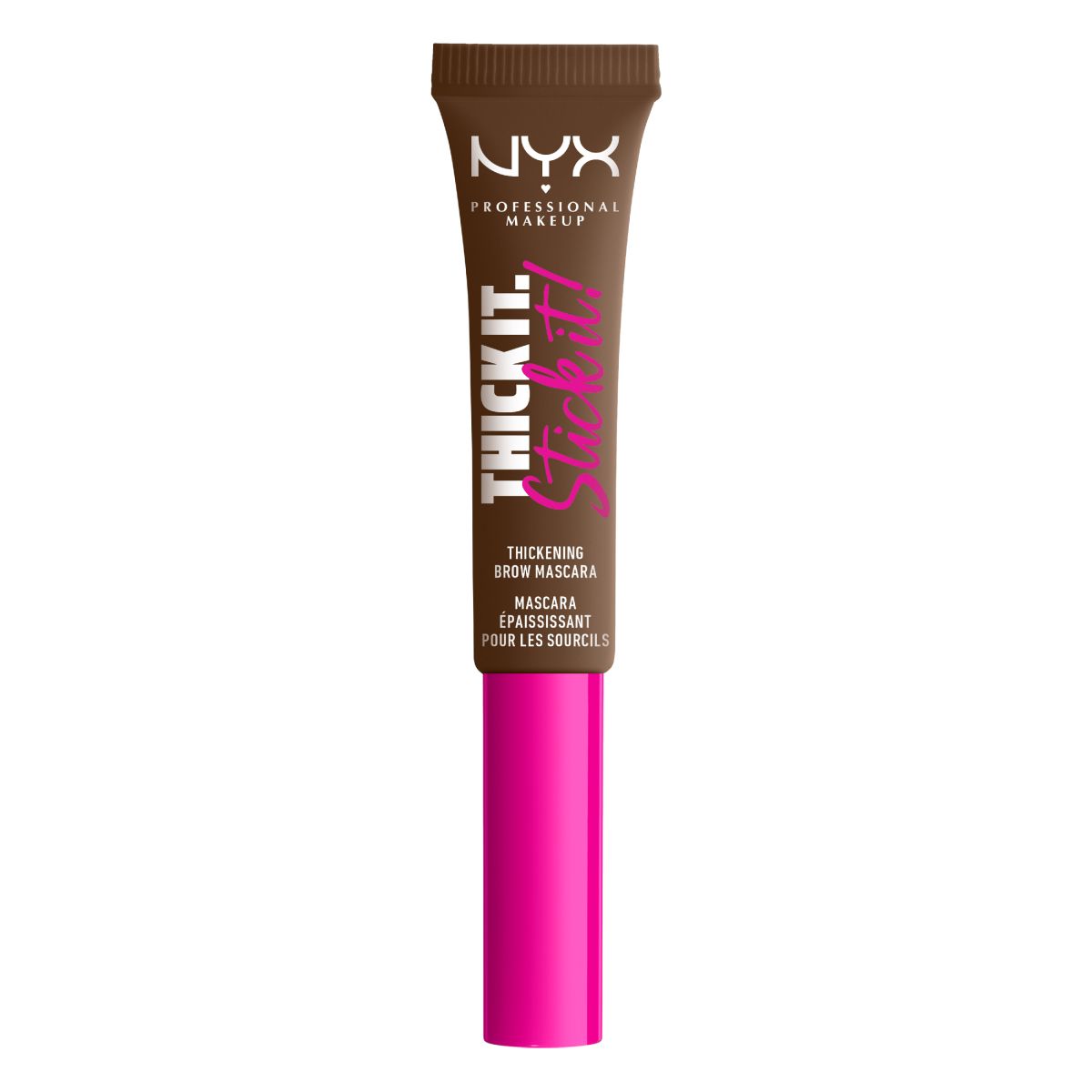 NYX Professional Makeup Thick It. Stick It. wegańska maskara w żelu do brwi brunette, 7 ml