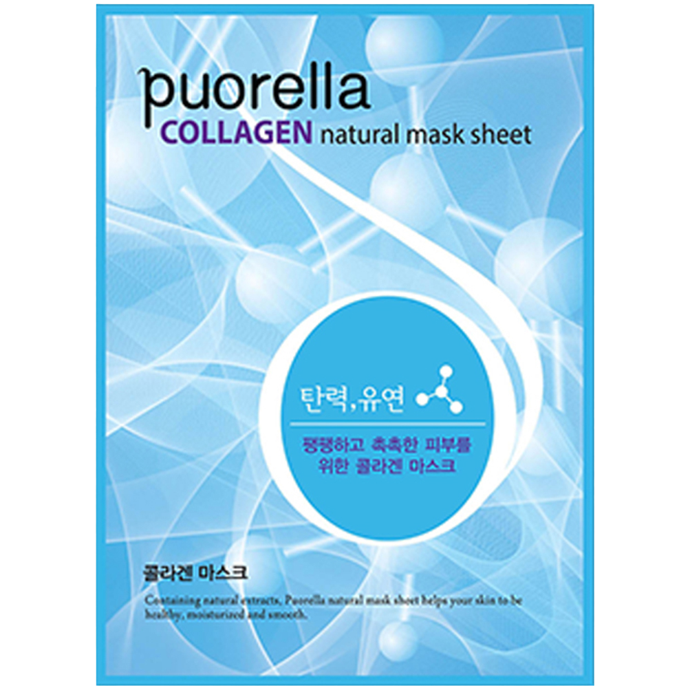 Puorella Collagen odmładzająco-ujędrniająca maska w płachcie z kolagenem do twarzy, 21 g