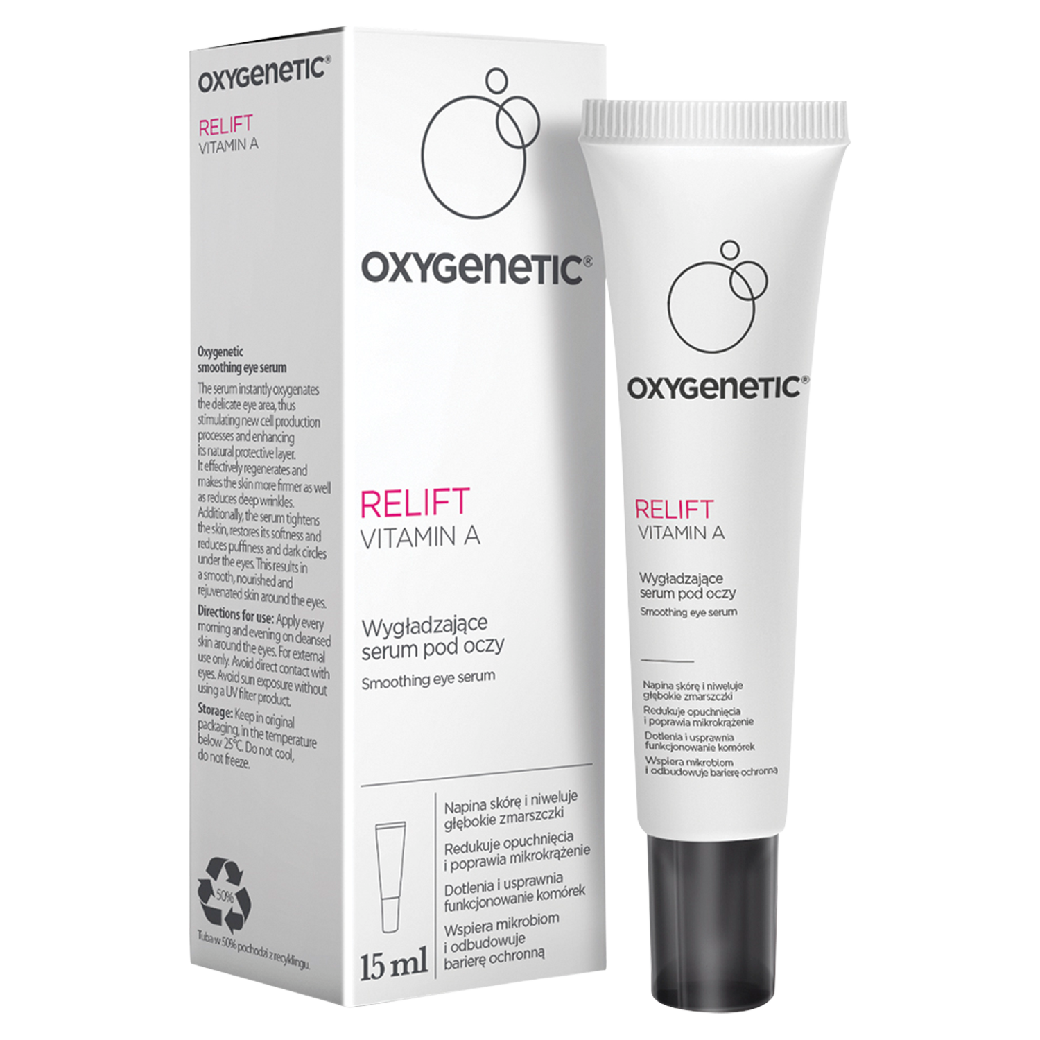 Oxygenetic Relift Vitamin A wygładzające serum pod oczy, 15 ml