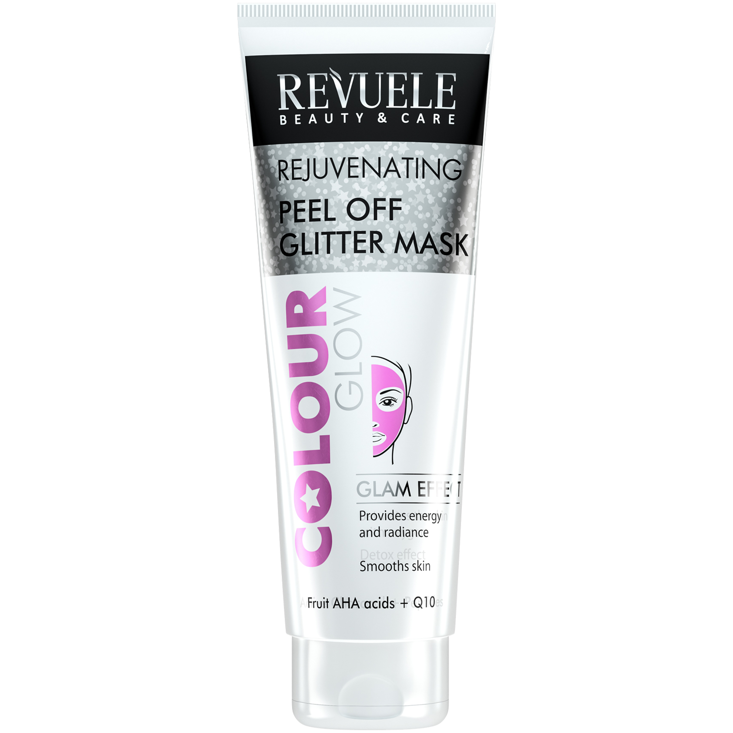 Revuele Colour Glow Glam Effect wygładzająca maska do twarzy peel off, 80 ml