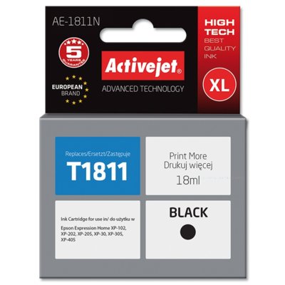Tusz ACTIVEJET do Epson 18 XL T1811 Czarny 18 ml AE-1811N