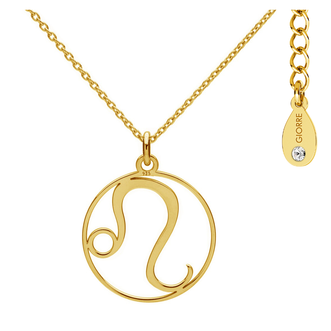 Giorre Znak Zodiaku Lew naszyjnik ze srebra próby 925 z kryształem Swarovskiego, 1 szt.