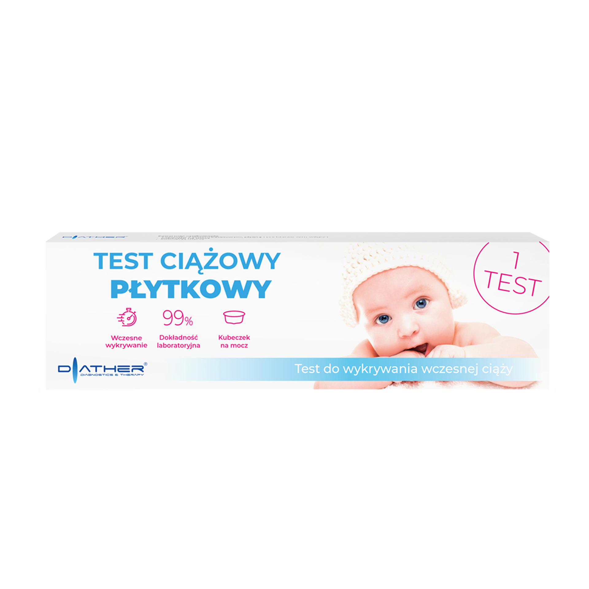 Diather test ciążowy płytkowy, 1 szt.