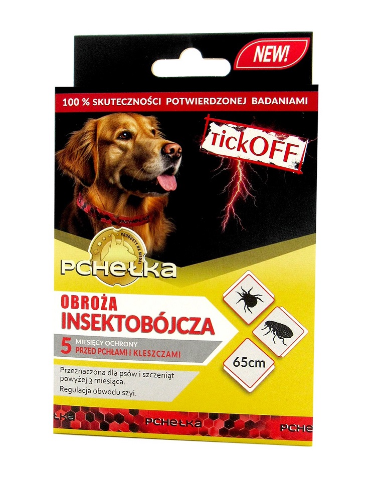 PCHEŁKA TickOff Obroża insektobójcza dla psa 65 cm
