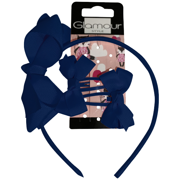 Glamour Kids zestaw: opaska do włosów, 1 szt./1 opak. + spinki do włosów, 2 szt./1 opak.