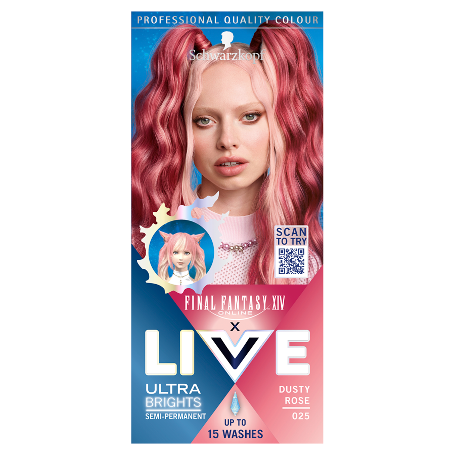 Live Ultra Brights Final Fantasy XIV farba do włosów dusty rose, 1 opak.
