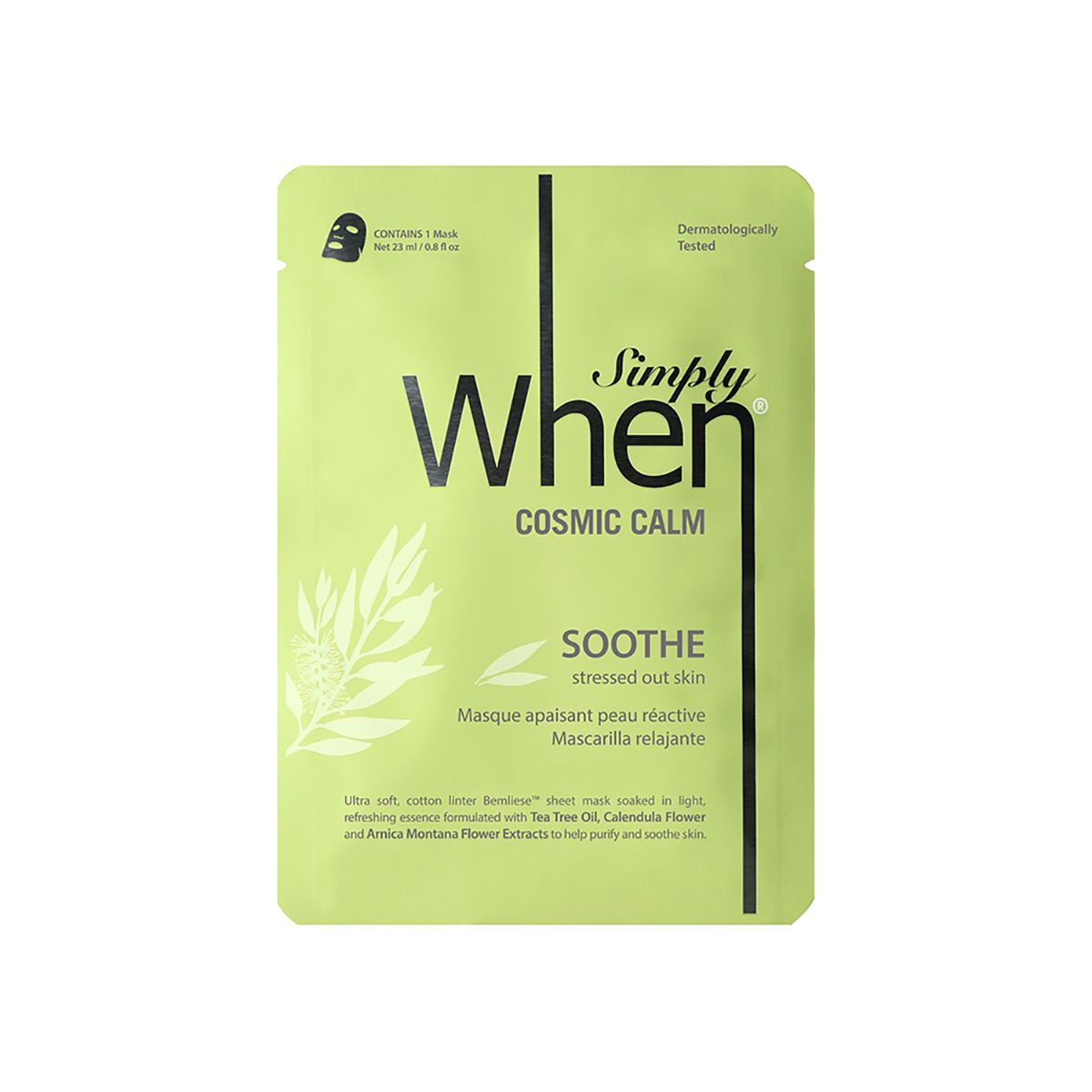 When Simply Soothe koreańska maska łagodząca do twarzy, 23 ml