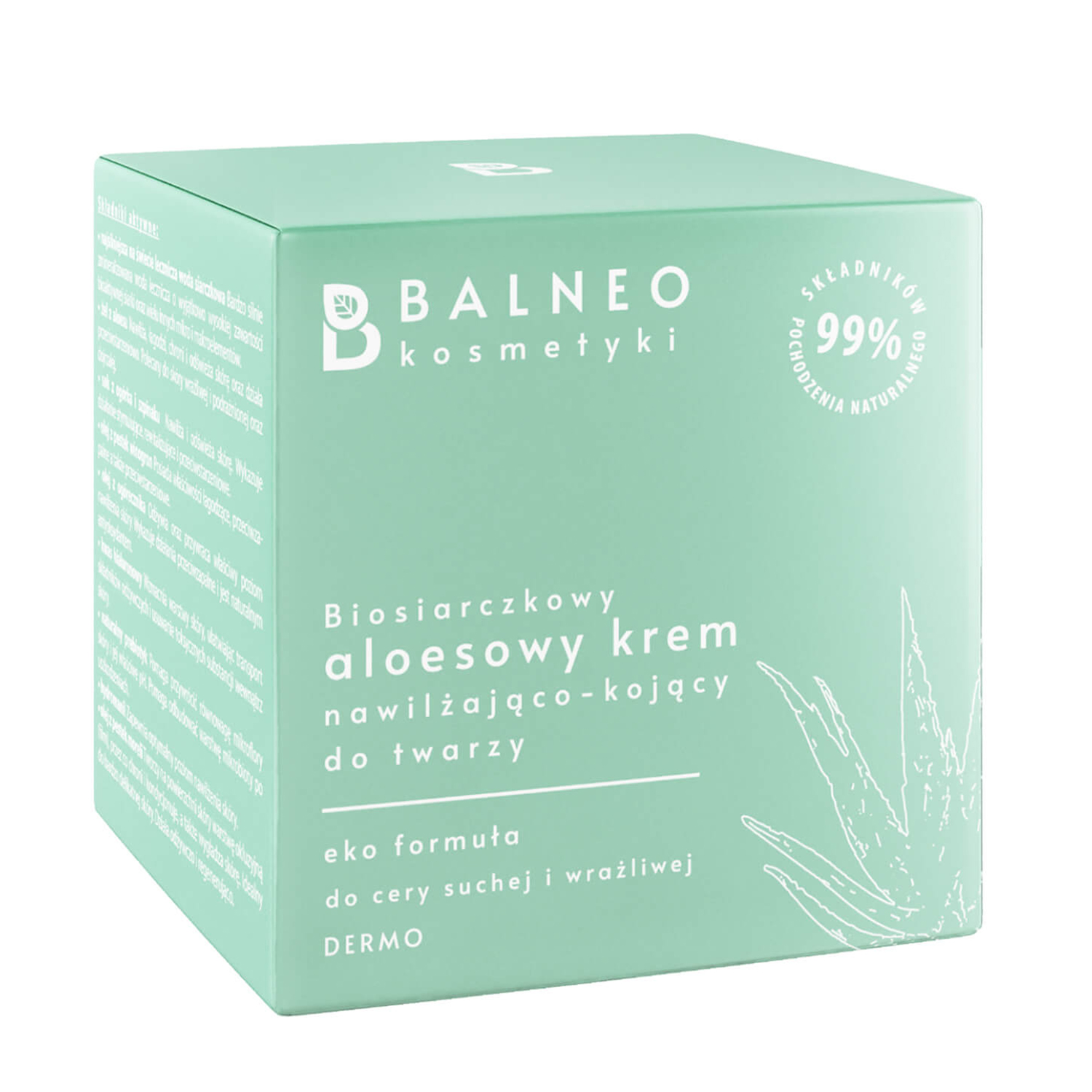 Balneokosmetyki biosiarczkowy aloesowy krem do twarzy nawilżająco-kojący, 50 ml