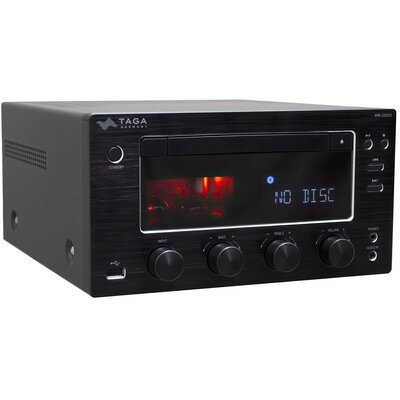 Amplituner Stereo TAGA HARMONY HTR-1000CD V.2 Czarny, Odtwarzacz CD, Bluetooth, Regulacja wysokich i niskich tonów, Tuner FM/DAB+