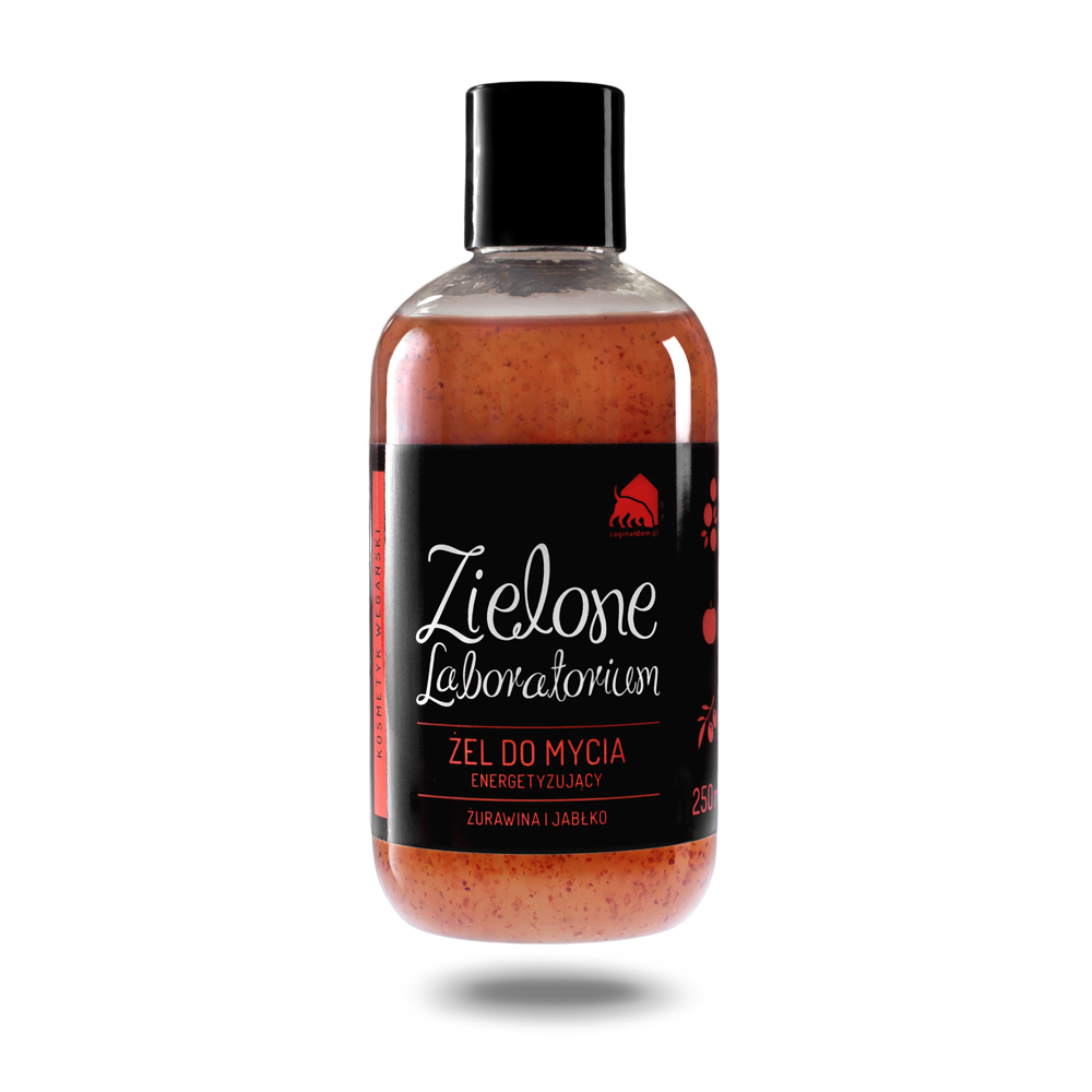 Zielone Laboratorium energetyzujący żel do mycia ciała z żurawiną i jabłkiem, 250 ml