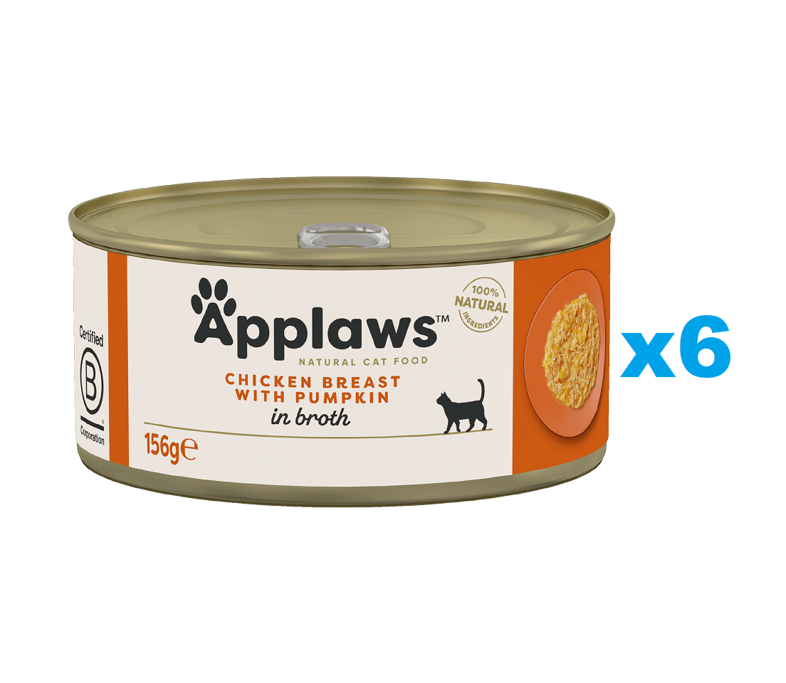 APPLAWS Cat Adult Chicken Breast with Pumpkin in Broth pierś z kurczaka i dynia w bulionie 6x156 g