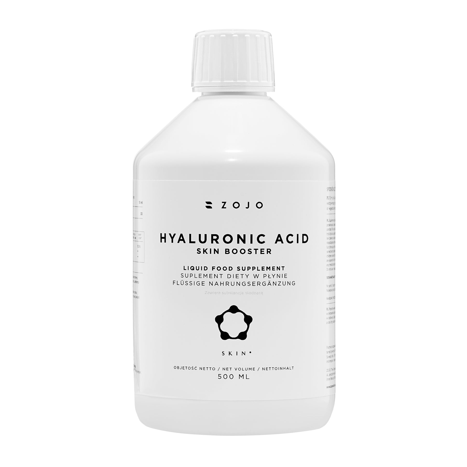 Zojo C HYALURONIC ACID SKIN BOOSTER suplement diety w płynie, kwas hialuronowy z witaminą C, 500 ml