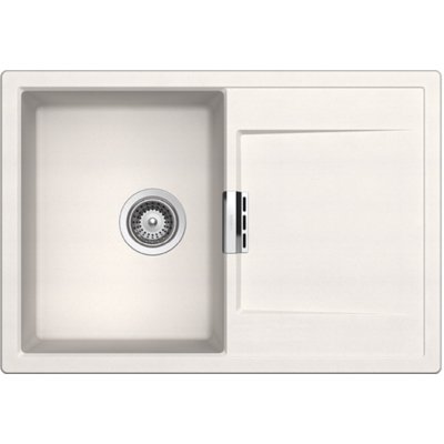 Zlewozmywak jednokomorowy z ociekaczem SCHOCK Mono D-100 S Biały polarny 51x74