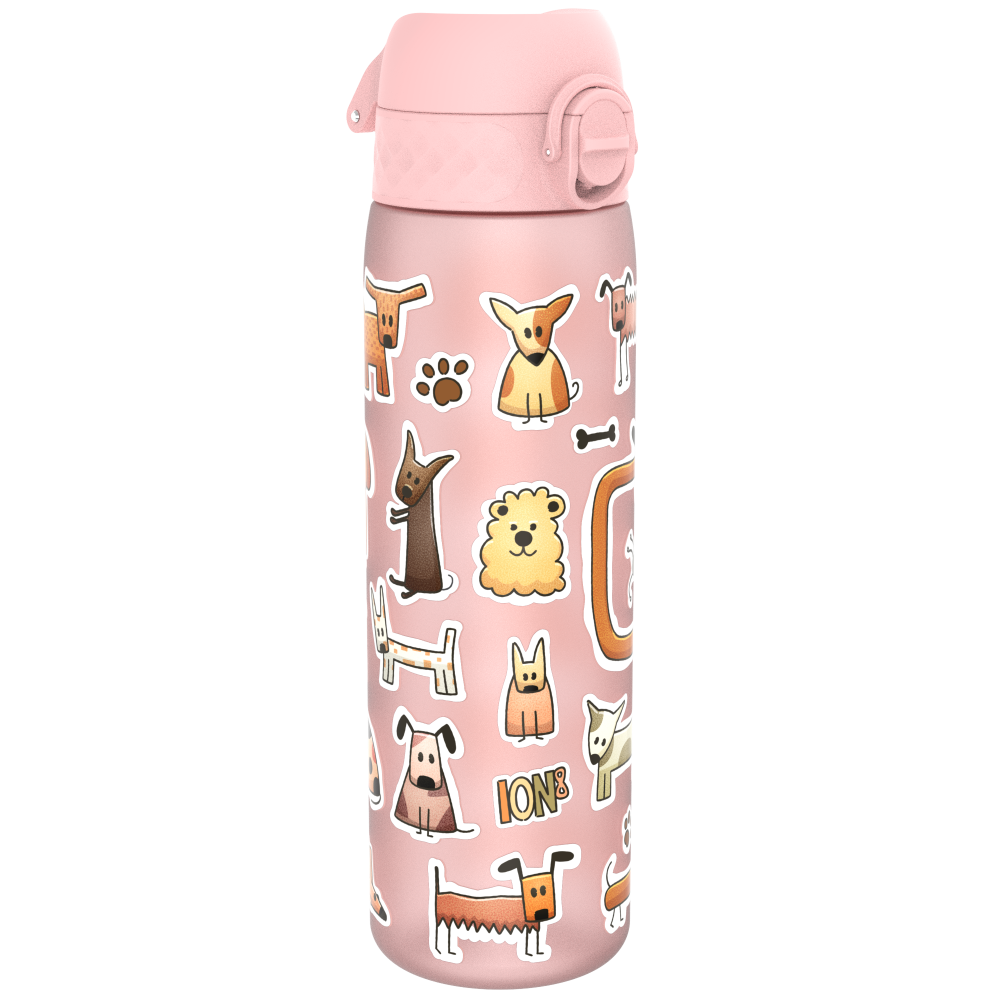 Ion8 bidon z ustnikiem BPA Free, Jasno różowy Pieski, poj. 500 ml, 1 szt.