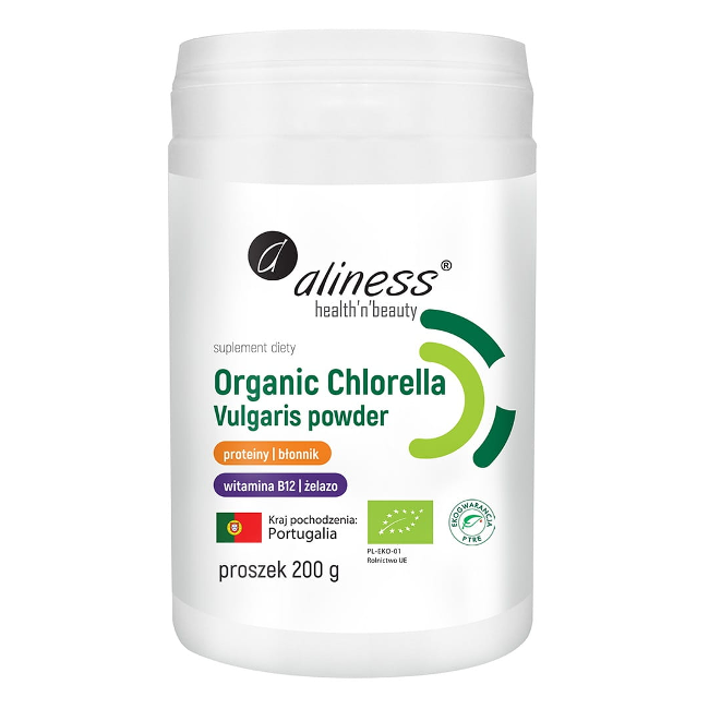 Organic Chlorella Vulgaris powder 200 g (aliness)
