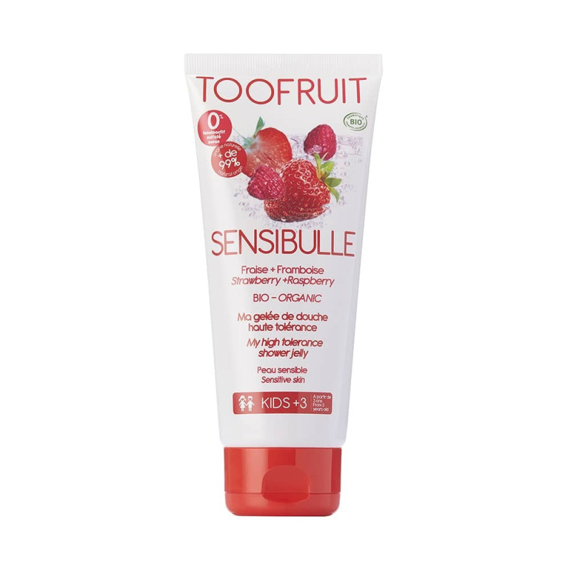 TOOFRUIT żel pod prysznic dla dzieci skóra wrażliwa Truskawka i Malina, 200 ml