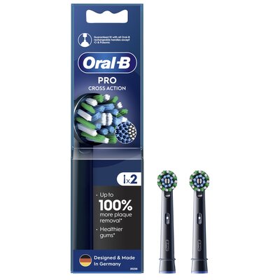 Oryginalna końcówka szczoteczki ORAL-B Pro Cross Action Czarny (2 szt.) (Włókna w kształcie litery X usuwają więcej płytki)