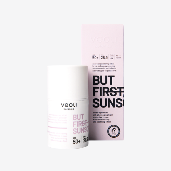 Veoli Botanica But First Sunscreen  lekki krem ochronny SPF50+ do twarzy, 50 ml