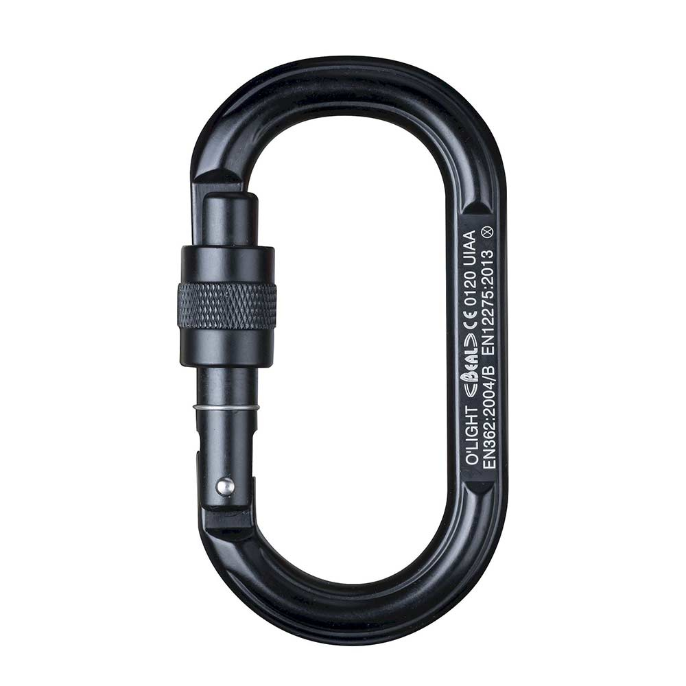 Karabinek wspinaczkowy zakręcany Beal O'LIGHT black - ONESIZE