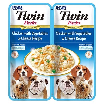 Karma dla psa INABA Twin Chicken Vegetables & Cheese 2 x 40 g