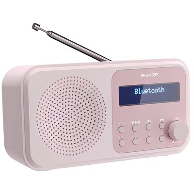 Radio SHARP DR-P420 Różowe, Przenośne, Bluetooth, Tuner FM/DAB/DAB+,Wyświetlacz LCD, Alarm, Drzemka, Zasilanie Bateryjno-Sieciowe