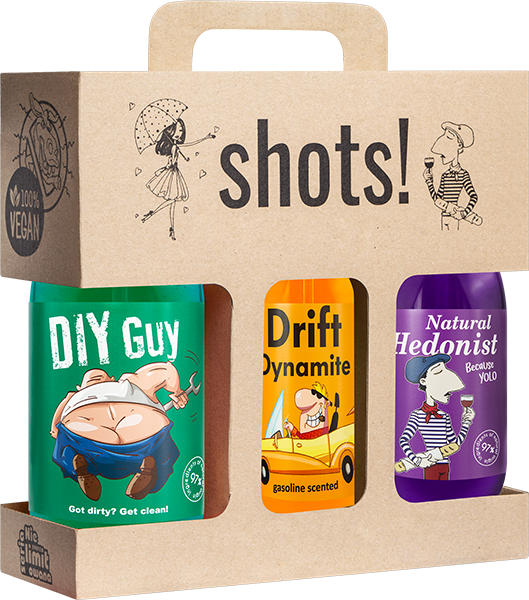 Shots! zestaw: żel pod prysznic męski, 3x500 ml