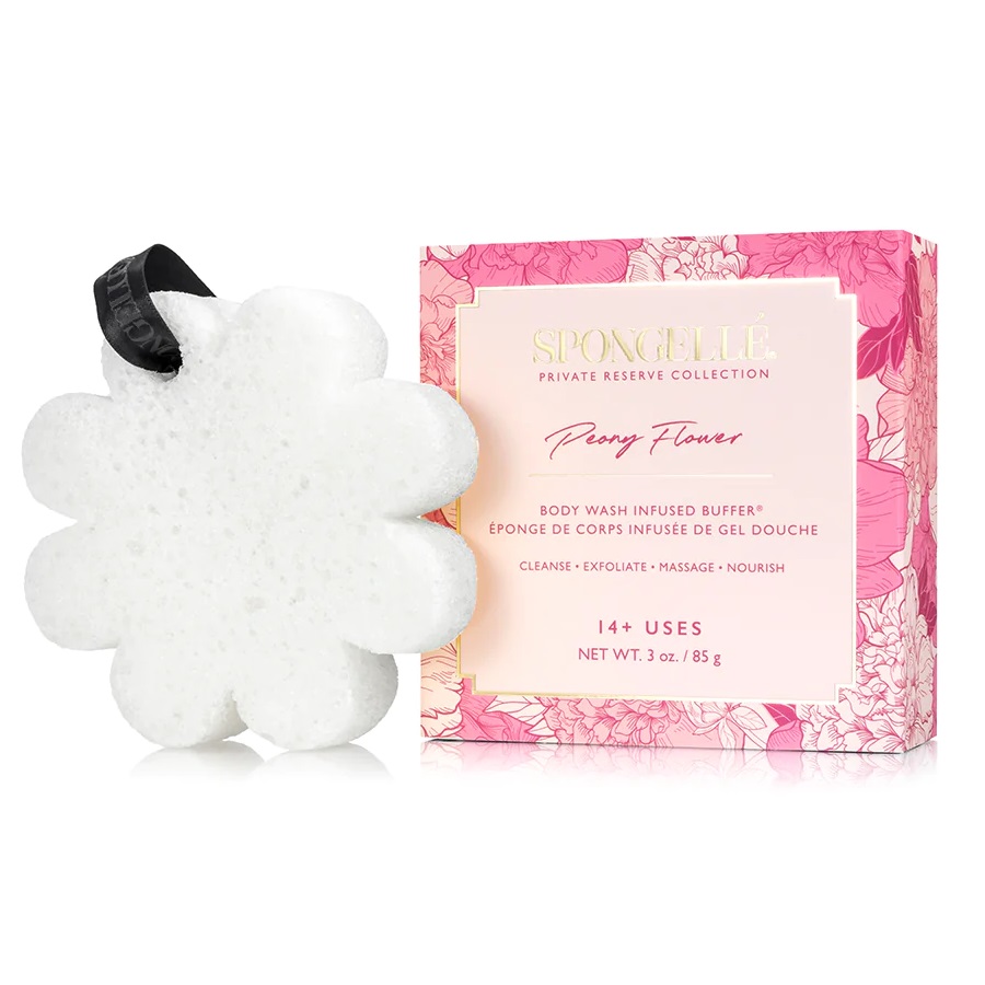Spongelle Boxed Flower gąbka nasączona mydłem do mycia ciała Peony Flower, 1 szt.
