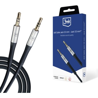 Kabel Jack 3.5mm 3MK AUX Cable 1 m Czarny