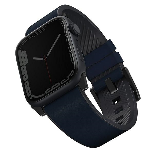 UNIQ Straden Leather Hybrid Blue - pasek Apple Watch 42/44/45 mm