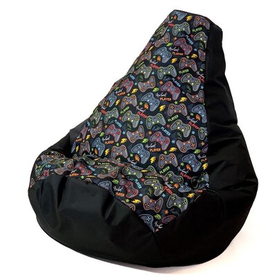 Pufa worek GO GIFT Grusza XXL Druk Pad Player Czarny 140 x 100 cm