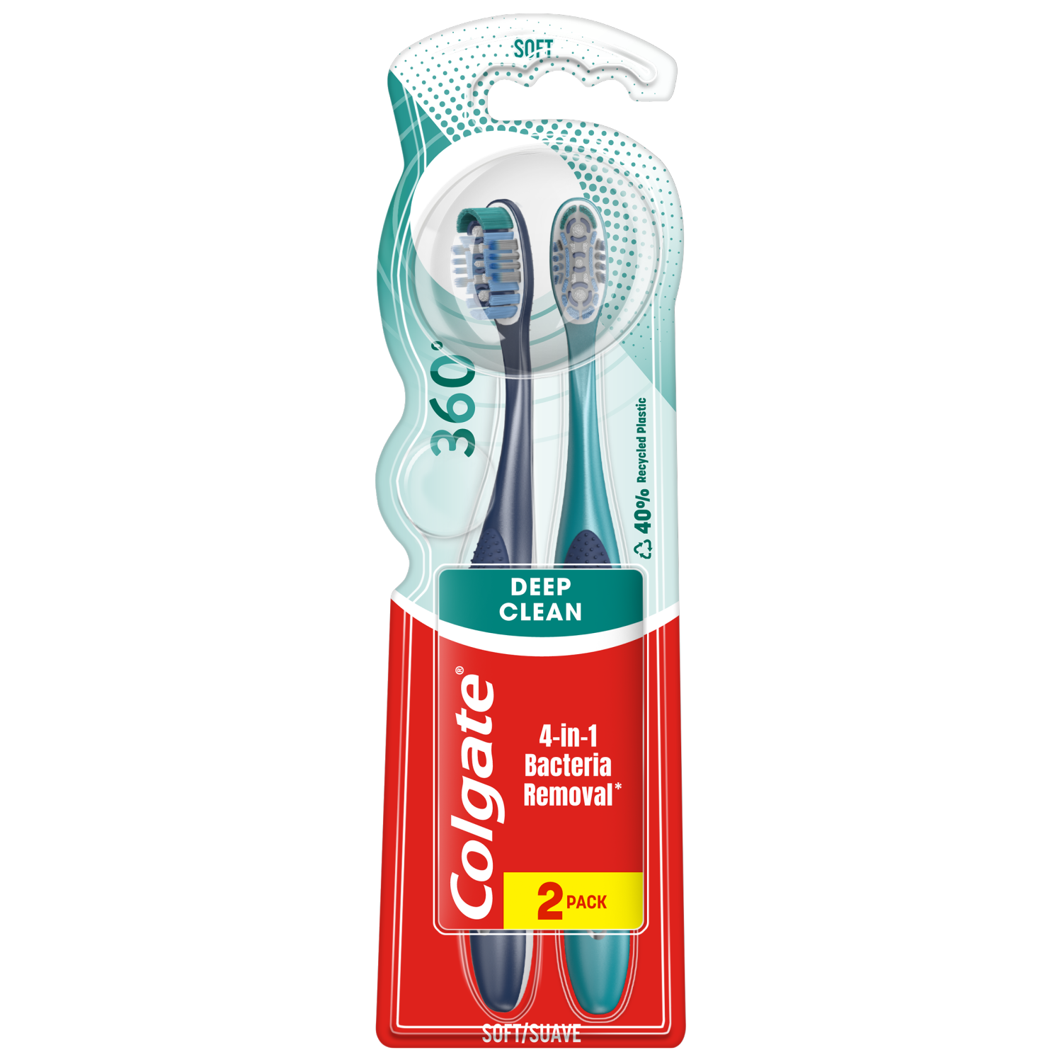 Colgate 360° szczoteczka do mycia zębów miękka, 2 szt./1 opak.