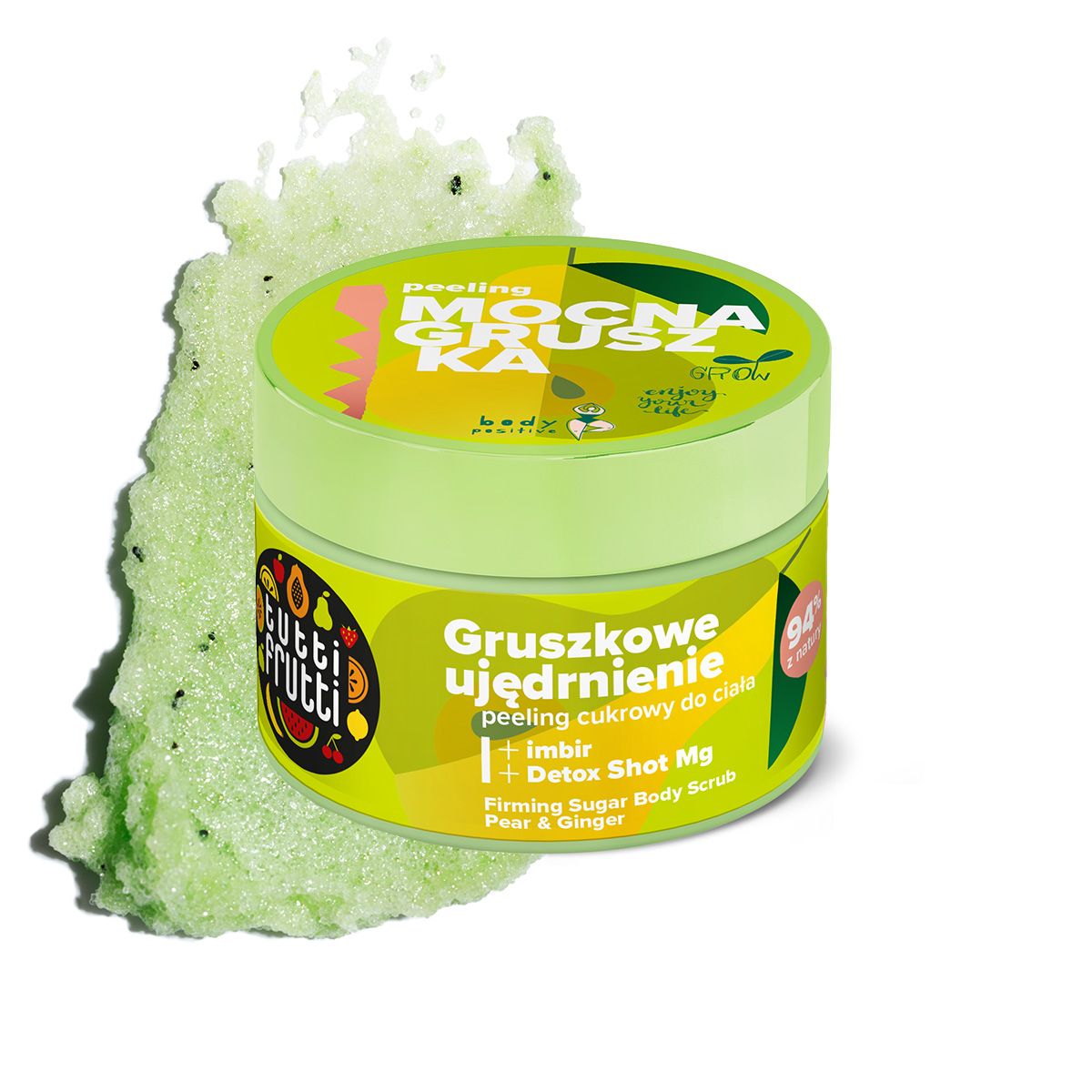 Tutti Frutti Mocna Gruszka ujędrniający peeling cukrowy do ciała, 300 g