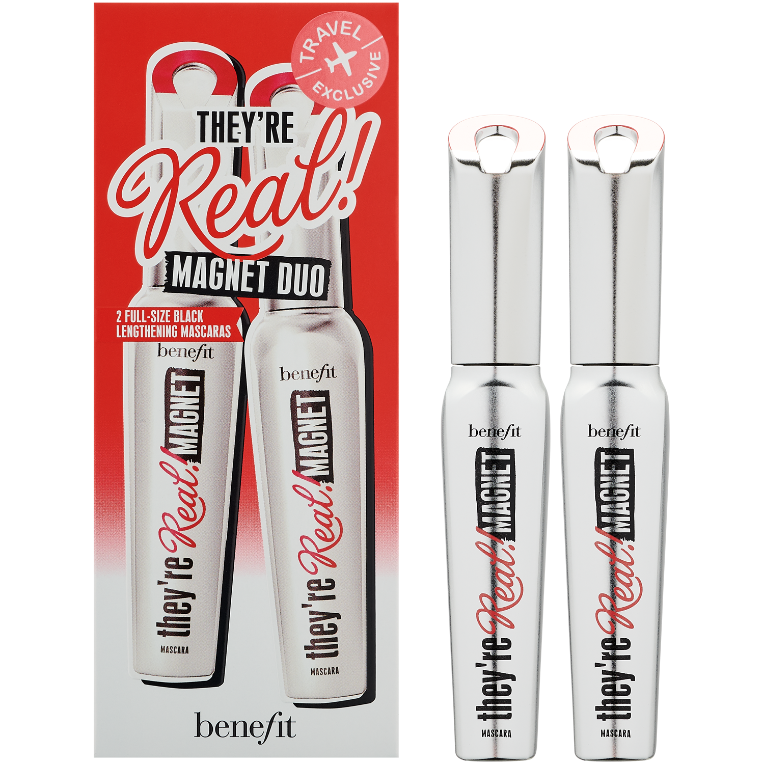 Benefit They're Real! Duo They're Real! Magnet Mascara Duo zestaw ekstremalnie wydłużający tusz do rzęs Black 2x9g
