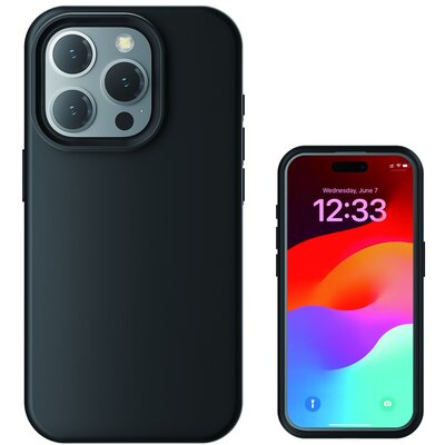 Etui 4SMARTS Silicone Cupertino z Magsafe do iPhone 15 Pro Czarny