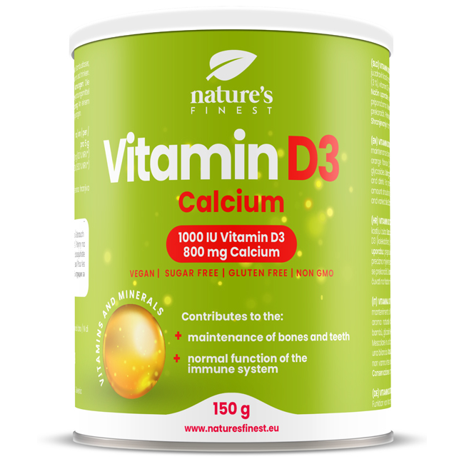 Nature's Finest Vitamin D3+Calcium suplement diety, 150 g