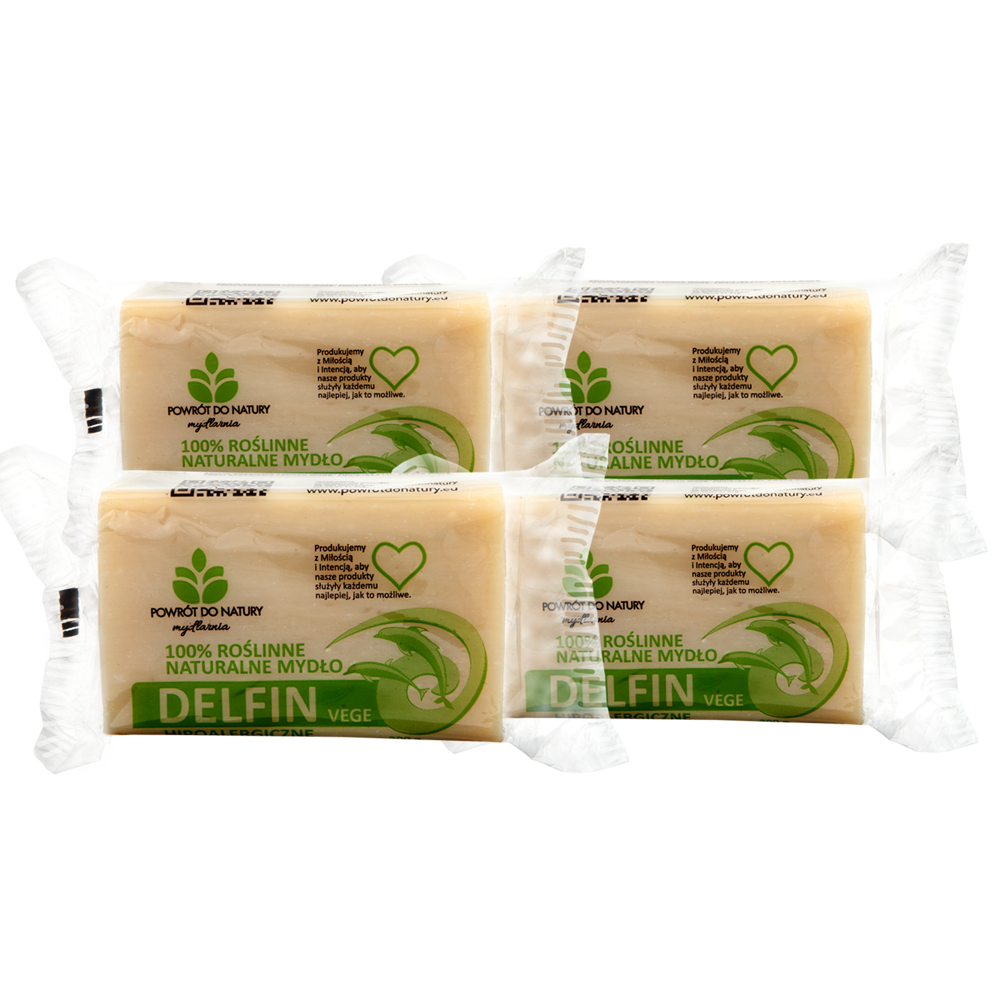 Powrót do natury 100% roślinne naturalne mydło delfin hipoalergiczne, 4 szt.